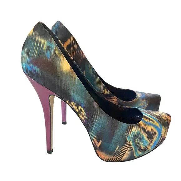 Aldo Shoes Aldo Keller Multicolor Colorful Fabric Platform - Main Image